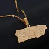 Stainless Steel Puerto Rico Map Pendant Necklaces Puerto Ricans Map Charm Jewelry 3