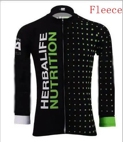 Fleece Велоспорт Джерси с длинным рукавом тепловой флис для прохладной зимы Herbalife велосипедный цикл одежда rcc одежда pro fit - Цвет: Fleece