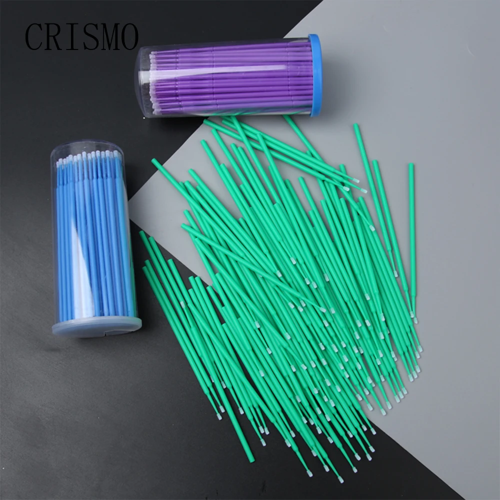 CRISMO 100pcs Disposable Micro Eyelash Brushes Mascara Applicator Wands Lashes Brushes Spoolers EyeLashes Extension Makeup Tools 4