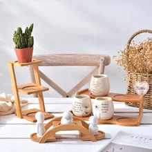 Для наземного рабочего стола Крытый Многоэтажный балкон гостиная Meaty цветочный горшок оригинальность провинции пространство рабочего стола бамбуковая рама