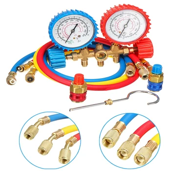 

Maintenance Repair Tools Lightweight Air Conditioning Car Shockproof Diagnostic Household Manifold Gauges Set 2 Way Portable
