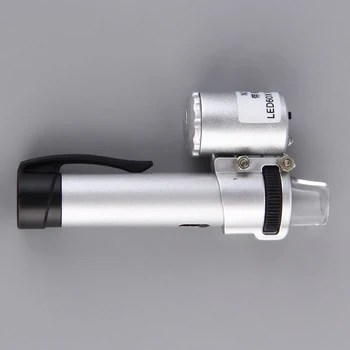 

New 60X Reading Function Pen Microscope Loupe Magnifier Silver Exquisitely Designed Durable Gorgeous