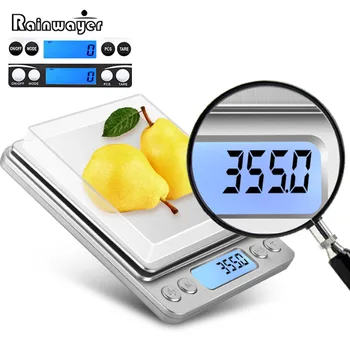 

High Precision Mini Kitchen Scale with Backlit 2 Trays Stainless Steel Weight Scale Jewelry Scale with Tare and PCS Function