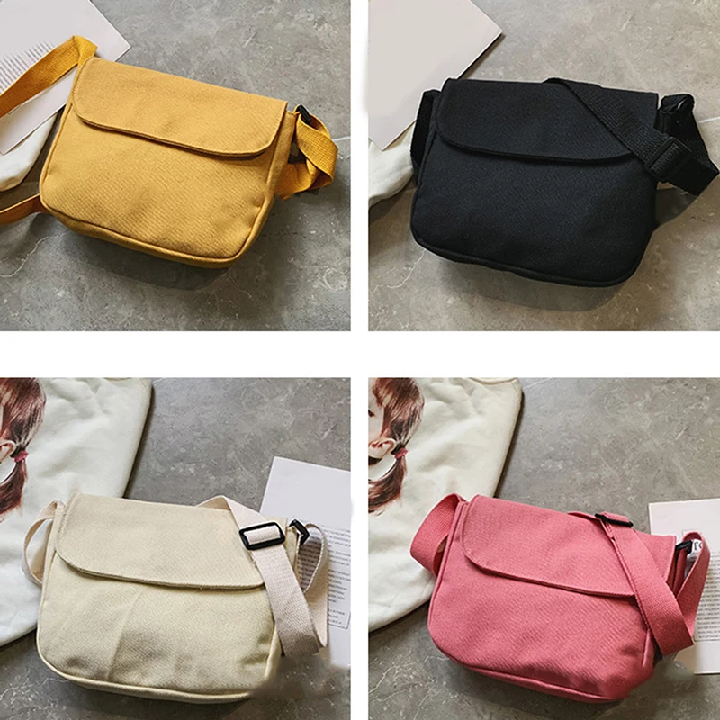 

2020 New Kids Solid Mini Messenger Bag Baby Girls Canvas Purse Coin Shoulder Crossbody Bags Accesorries