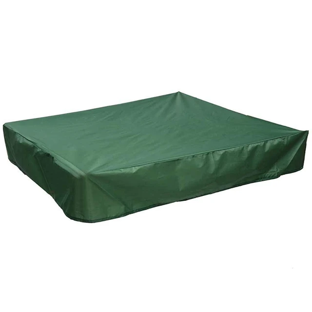 Homokozó Burkolat, Négyzet Alakú Porálló Burkolat Húzózsinórral, Vízálló Medence Burkolatával, Zöld, 120 X Cm
