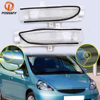 

POSSBAY Car Rearview Mirror Turn Signal Lights LED Lamp for 2007-2008 Honda Fit Hatchback Auto Exterior Warning Light