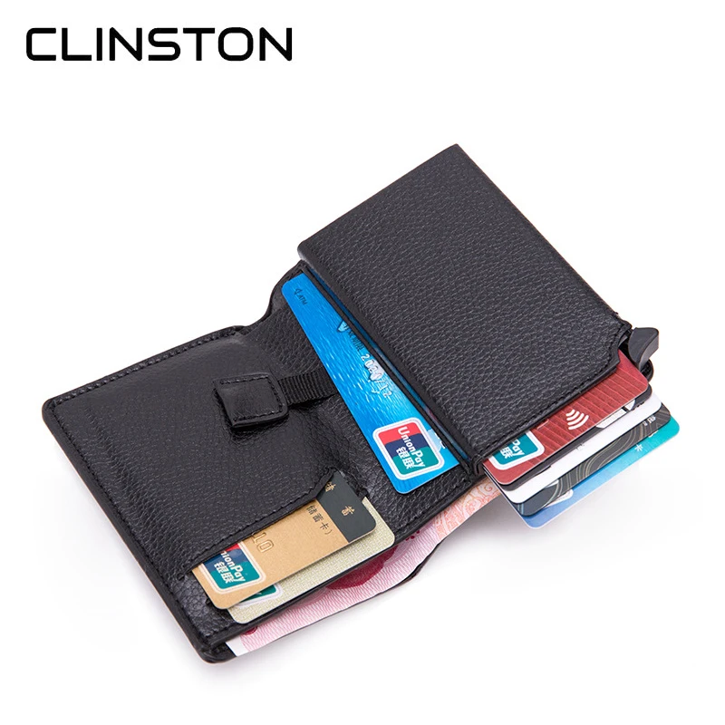 Мужской кошелек для визитных карт RFID Блокировка модный металлический сплав