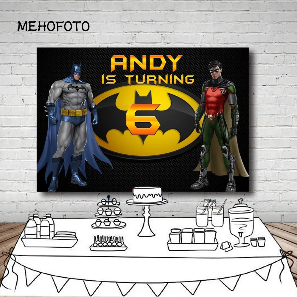 

Custom Batman Party Happy Birthday Baby Child Photo Background Photography Backdrops Quality Vinyl Photography Backdrops