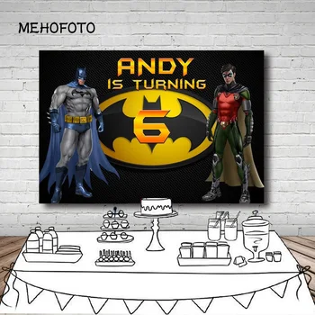 

Custom Batman Party Happy Birthday Baby Child Photo Background Photography Backdrops Quality Vinyl Photography Backdrops