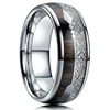Bagues en titane et acier pour hommes, couleur violette, incrustation de coquille d'ormeau colorée, anneaux en acier inoxydable pour hommes, bijoux de mariage