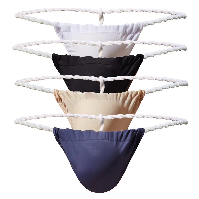 

Стринги Fundoshi из вискозы, японские Трусы-танга, бикини, 4 шт./партия, пикантные мужские стринги