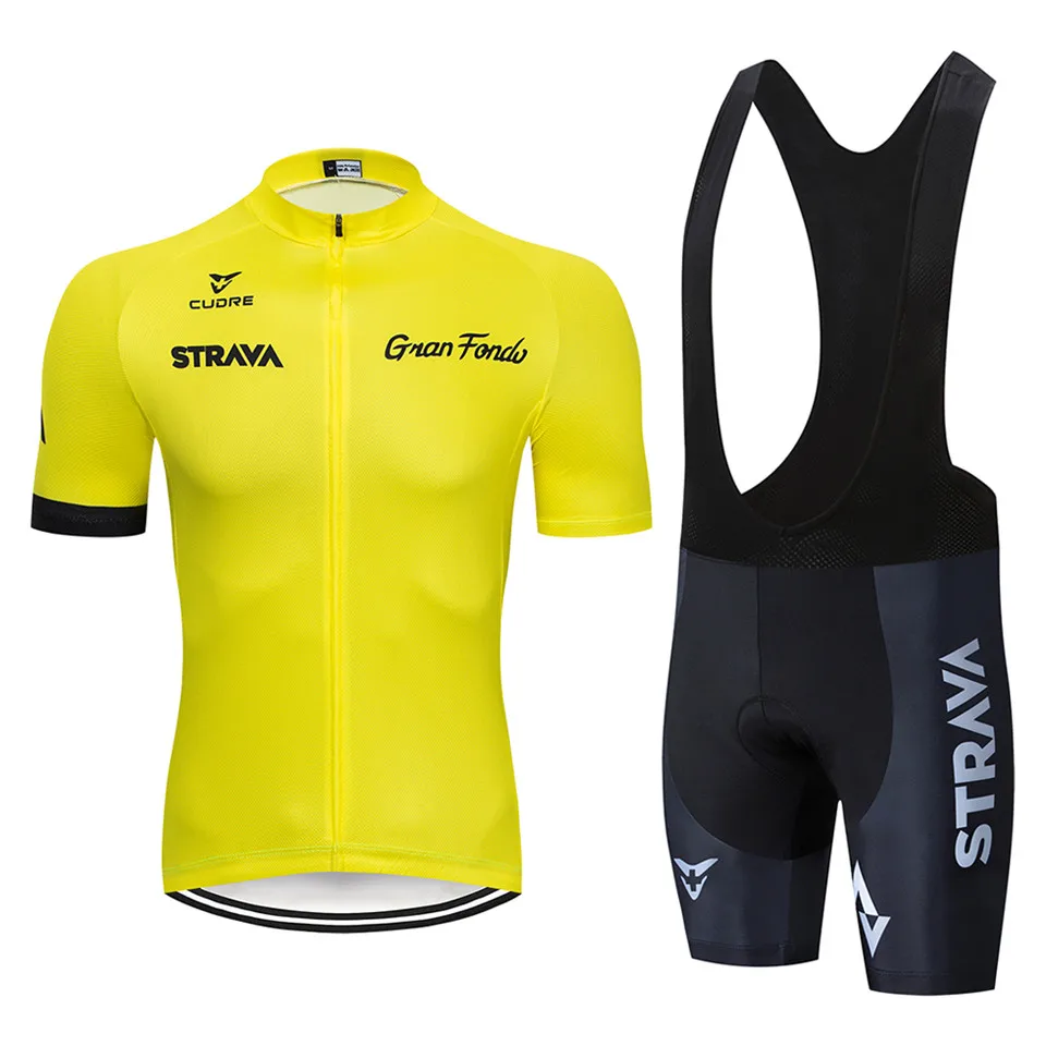 2019 STRAVA Cycling Jersey Set Summer Mountain Bike Clothing Pro Bicycle Cycling Jersey Sportswear Suit Maillot Ropa Ciclismo