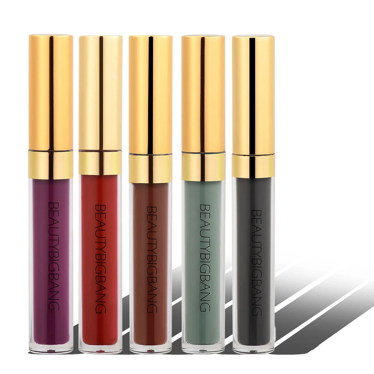 BeautyBigBang Make Up Lip Gloss Waterproof Lip Tint Matte Liquid Lipstick Long Lasting Makeup Cosmetic Green Brown Lipgloss Kit