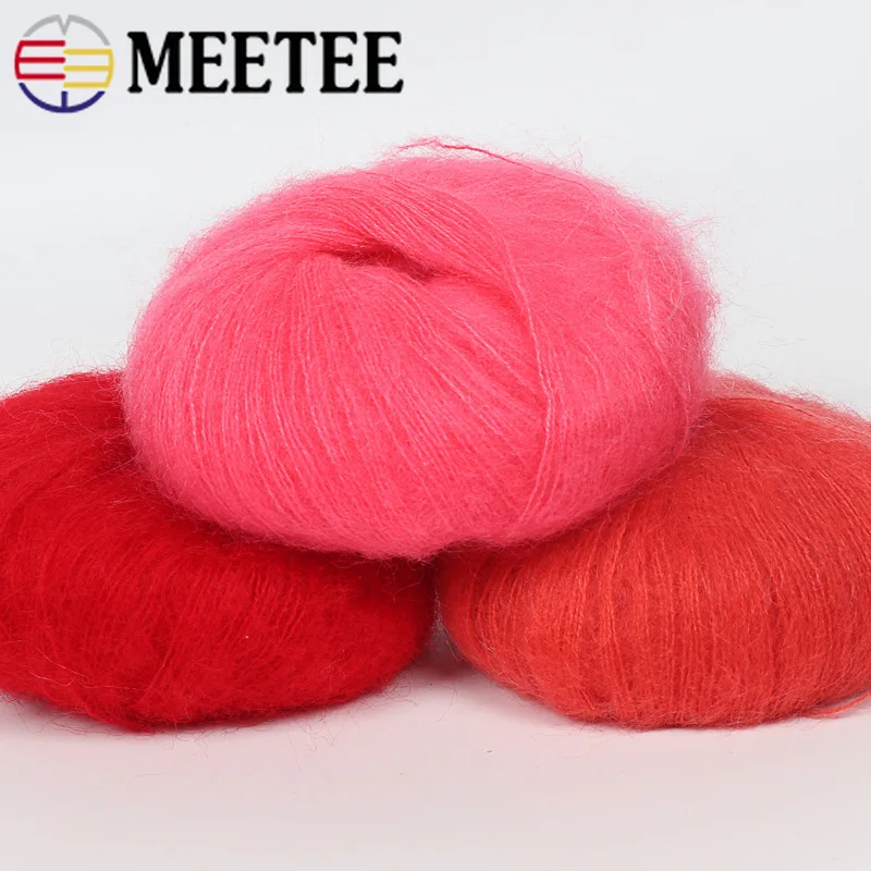 Meetee, 2 рулона, мохеровая пряжа, ручная работа, рукоделие ткачество, бархатная нить, тканая для обуви, шерсть, вязаная крючком кукла, аксессуары для детской одежды
