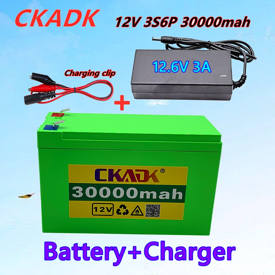 Batería de litio de 12V 30Ah 18650 3S6P integrada de alta corriente 20A BMS para carros, baterías de eléctricos para niños|Baterías recargables| - AliExpress