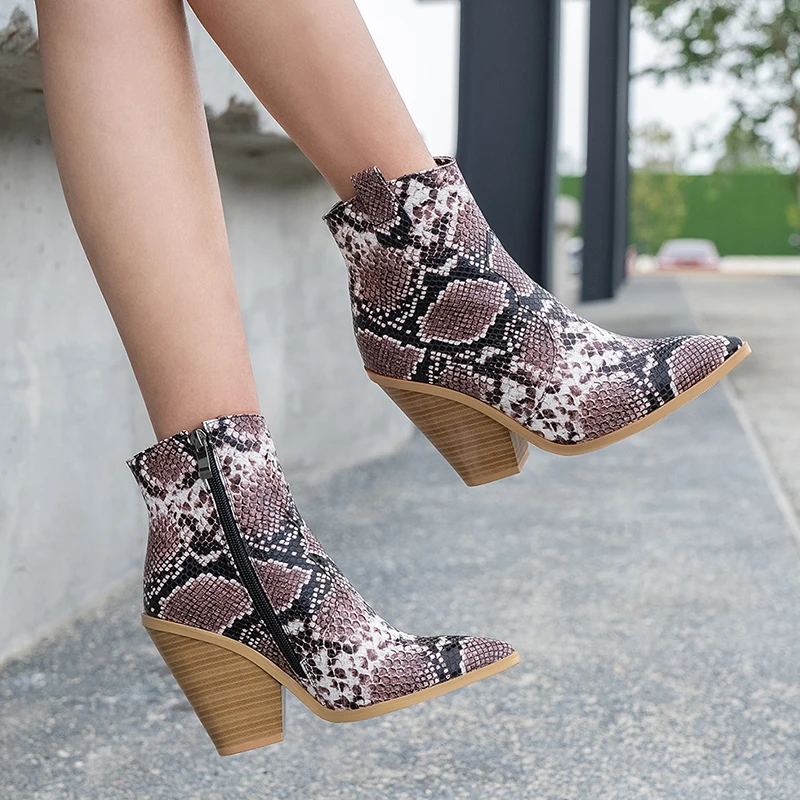 Для женщин; ботильоны на высоком каблуке новые зима-осень, леопардовая расцветка, модные ковбойские сапоги Вестерн фирменная дизайнерская обувь женские размеры 34–43