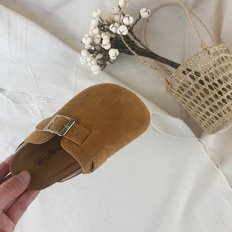 2021 Autumn Kids Cork Slippers Girls Home shoe baby boys Children Suede Flat Beach Casual Sandals Comfortable Children Slippers children's shoes for sale