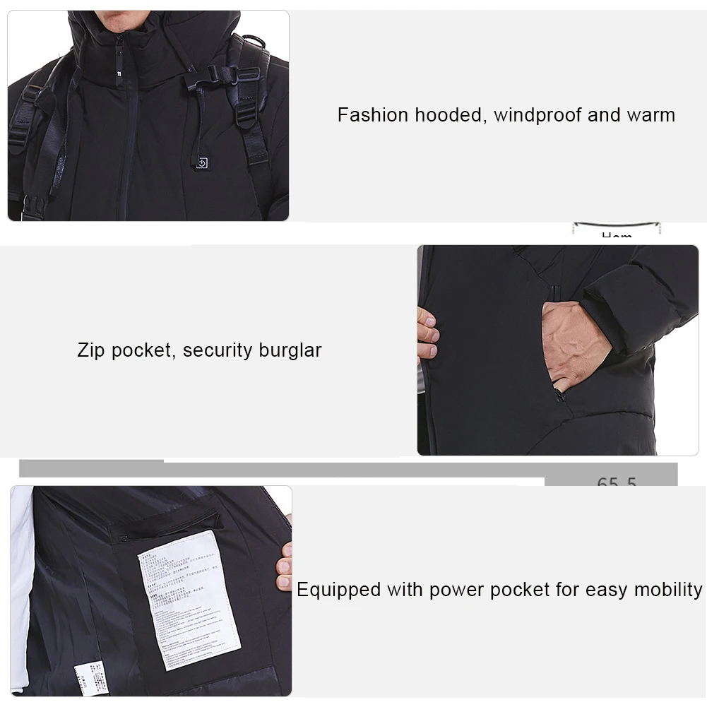 Модная мужская и женская куртка с электрическим подогревом, теплый жилет с USB теплым пером,, зимняя куртка размера плюс