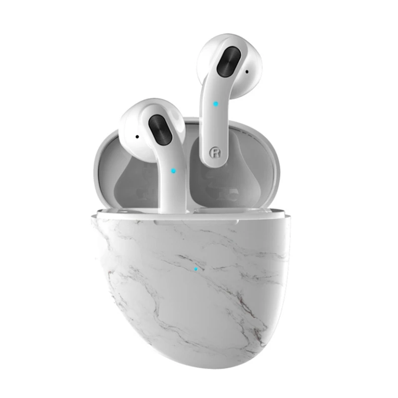 TWS 5 0 Bluetooth Earphone Marble Wireless Headphones HiFi Noise Reduction Touch Earbuds Sport Headset For Smart Phones