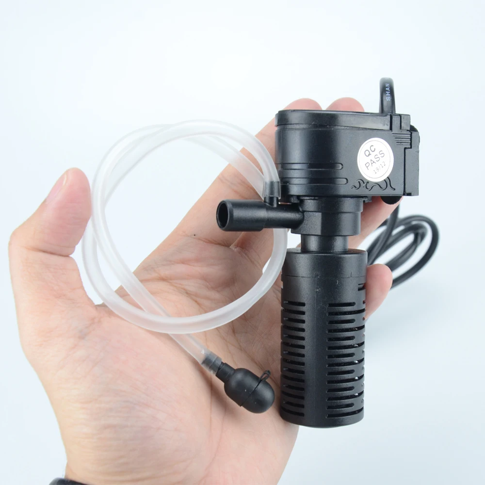Filtro 3 en 1 para acuario, minifiltro de tanque de peces, purificador de agua sumergible de oxígeno para acuario