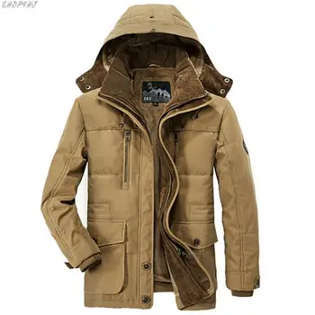 

Men's Hooded Windbreaker Parka Plus Size Coats New Minus 40 Degrees Winter Men Thicken Warm Cotton-Padded
