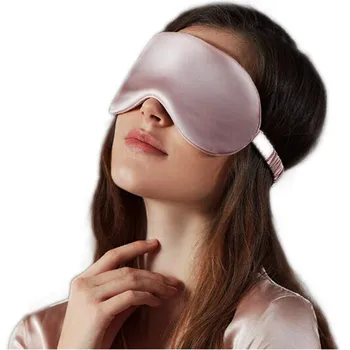 

Hot Sale 100% Pure Silk Soft Sleep Mask Shading Natural Sleeping Eye Mask Cover Portable Travel Health Sleep Eyepatch Blindfolds