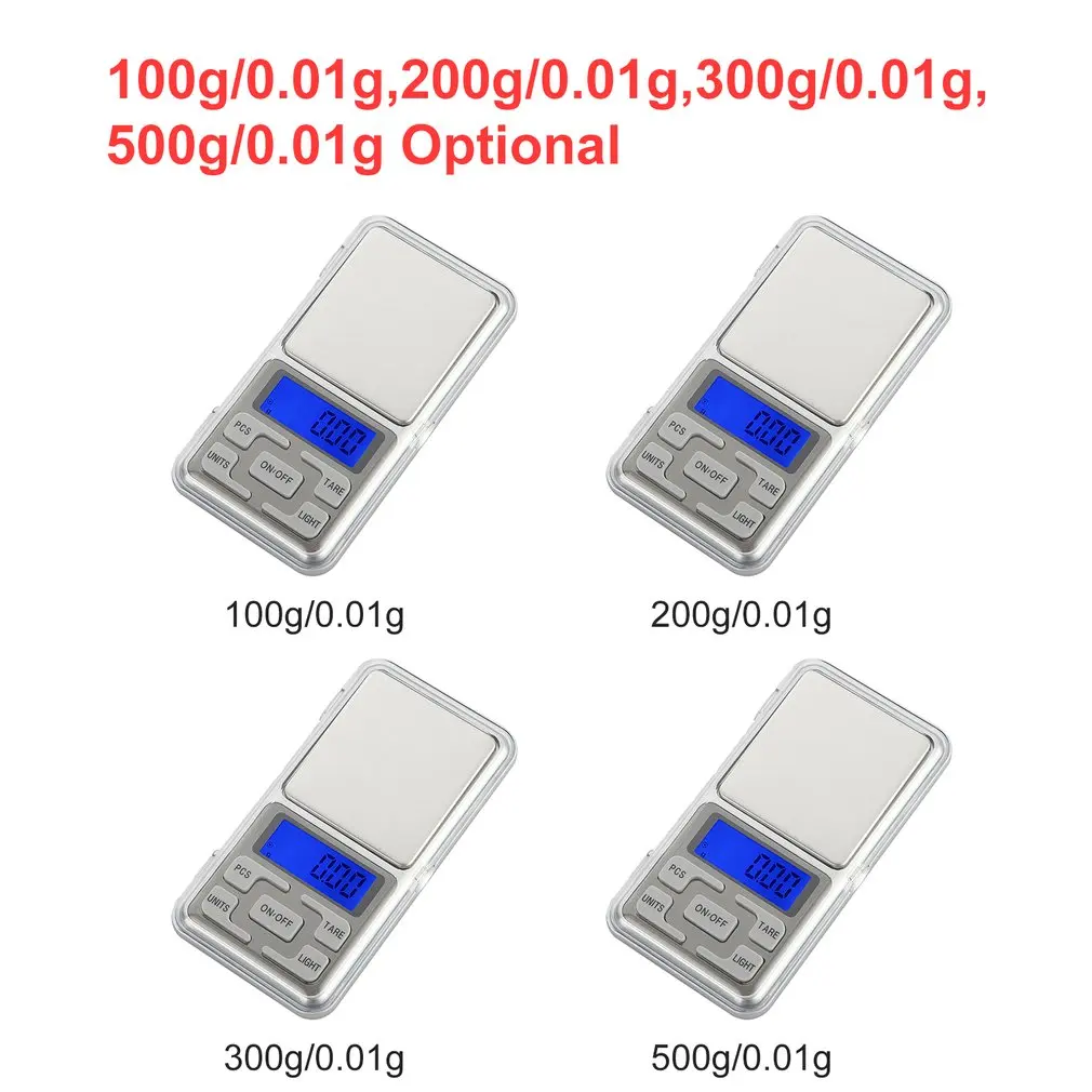 Electronic Scale MINI Portable Weighing Scale Precision Digital Jewelry Weighing Scale Measuring Tool 100/200/300/500g 0.01g