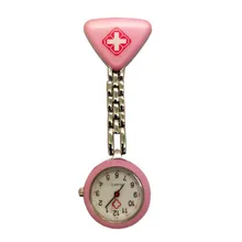 1 шт. треугольные часы Клип медсестры доктор кулон Карманный кварц красный крест брошь медсестры часы брелок Висячие медицинские