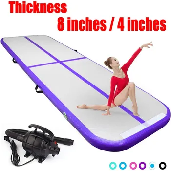 

4inches/8inches Thickness Length Between 10ft to 16ft Inflatable Gymnastics Airtrack Mat, Air Floor Mat with Electric Air Pump
