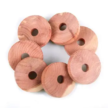 

12pcs / Bag Ring Cedar Block Wardrobe Natural Pure Insect Repellent Mothproof Cedar Block Home Daily Anti-mosquito Tool