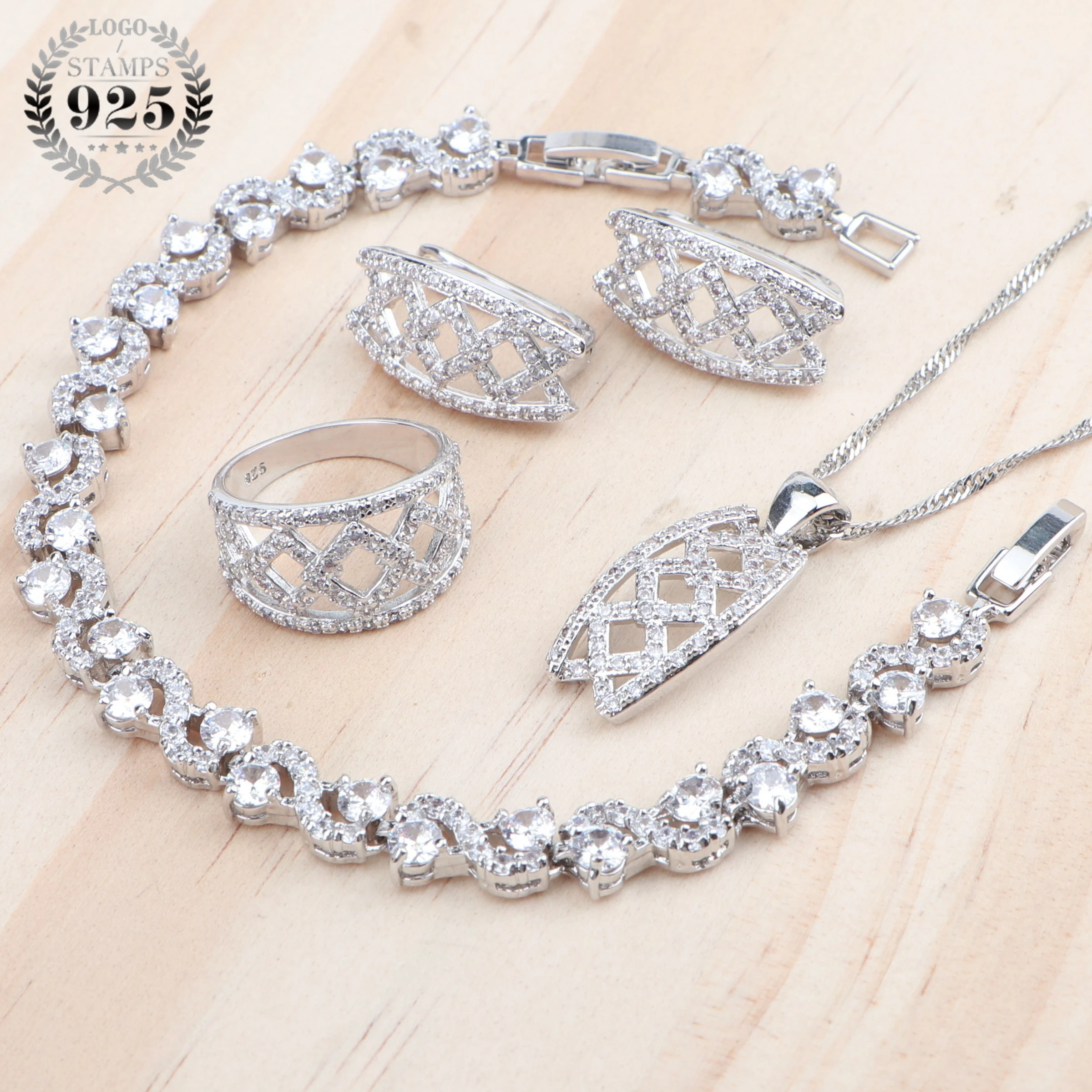 Wedding Silver 925 Jewelry Sets For 