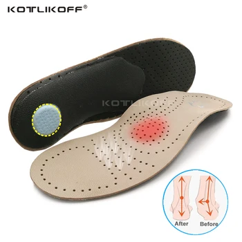 

Genuine Leather orthotics Insole for Flat Foot Arch Support varus Plantar fasciiti orthopedic Insoles for men wome Shoes Pad