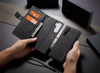 

WHATIF Kraft Paper Leather Back Case Magnetic 2 in 1 Detachable Stand Flip Wallet Cover for Samsung Galaxy Note 10 Note 10 Plus