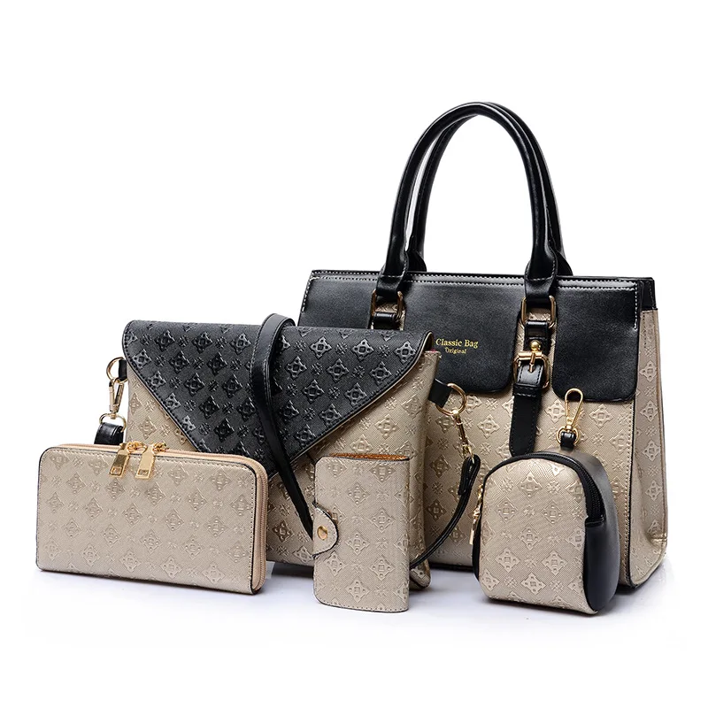 

Foreign Trade New Style WOMEN'S Bag Embossed Different Size Bags Six Pieces Set Handbag Single Room Cross-body Large Bag a Gener