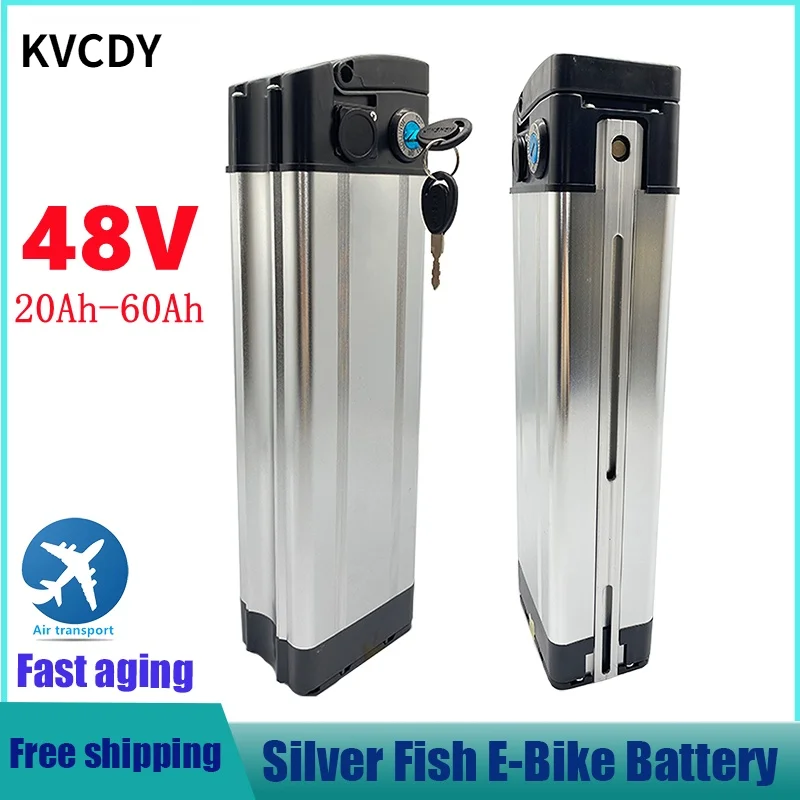 48V 20ah 30ah 40ah 50ah 60ah Silver fish style Electric Bike battery lithium with Aluminum case anti-theft lock | Электроника
