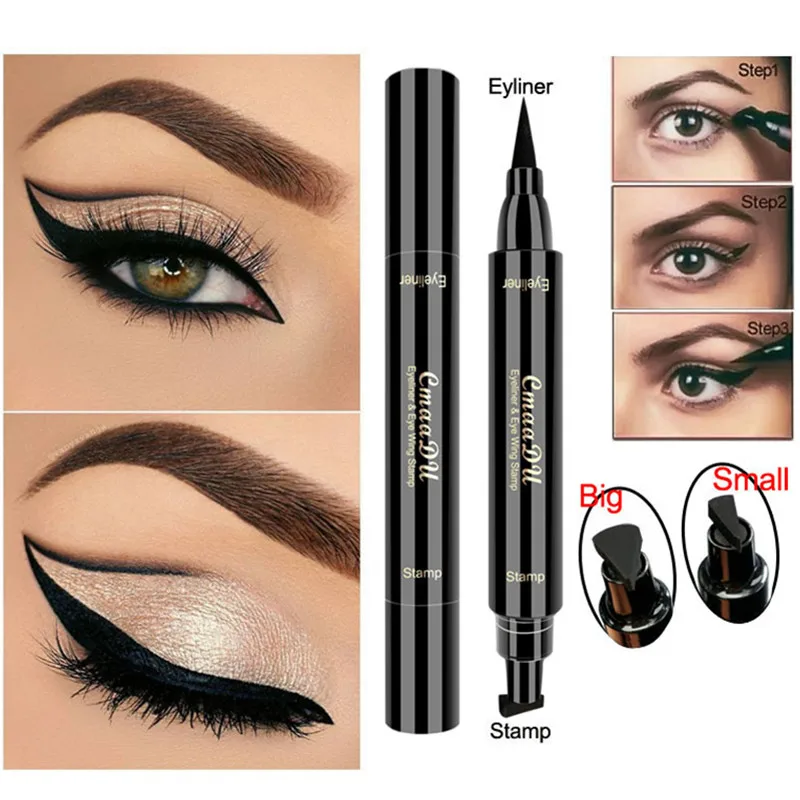 1PcBlackDoubleendedMakeupStampsEyelinerPencilWaterproofQuick
