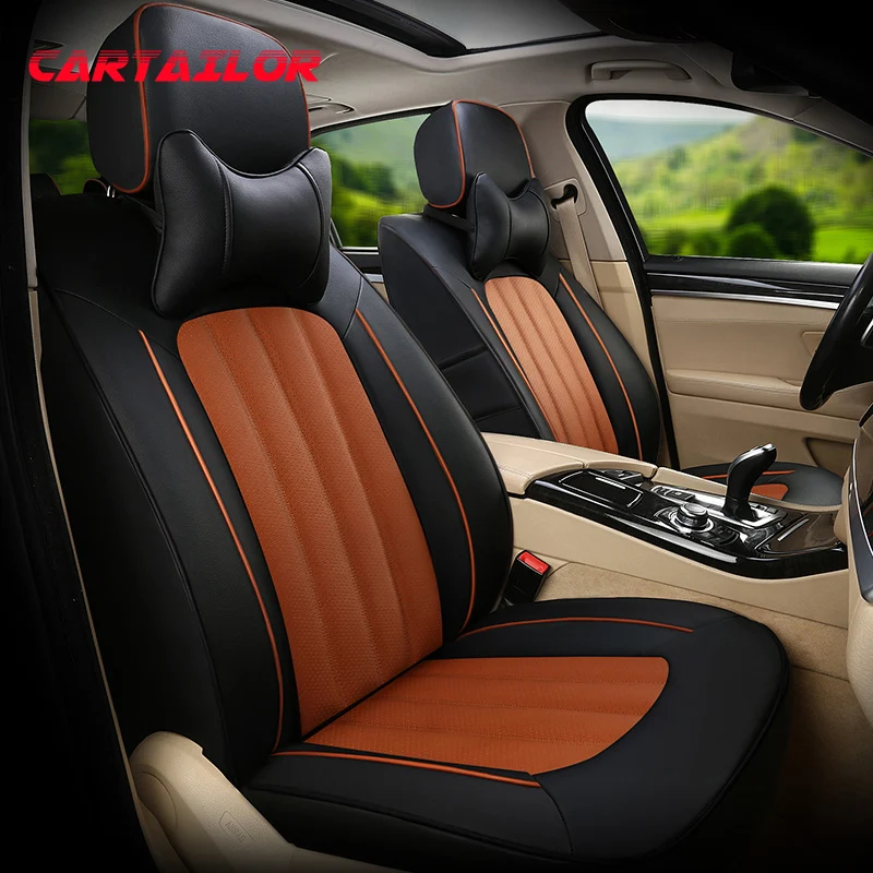 CARTAILOR Seat Covers &amp Accessories for Kia Borrego Car Cover Cowhide Artificial Leather Seats Cushion Supports | Автомобили и