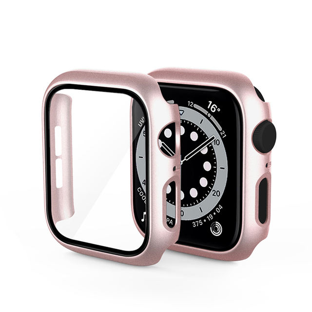 for Apple watch Case 45mm 41mm 44mm 40mm 38mm 42mm PC creen protector bumper Tempered Glass for iwatch series 7 6 SE 5 4 3