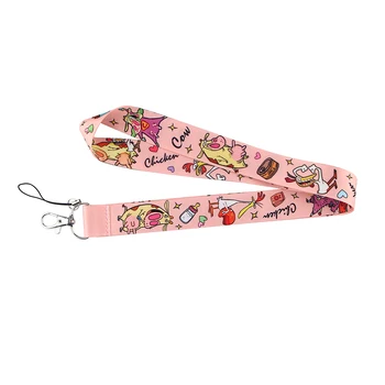 

20pcs/lot G1300 Funny Cartoon Cow Lanyard For keys Hang Ropes Phone Badge Holder Neck Straps Kids Necklaces
