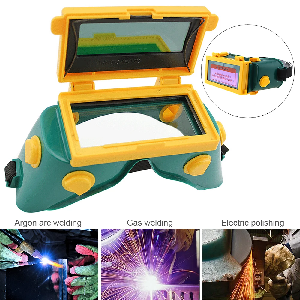 

Solar Auto Darkening Eyes Mask Welding Helmet Welding Mask Eye Shade Eyes Goggles w/ Viewing Windows for Argon Arc Welding