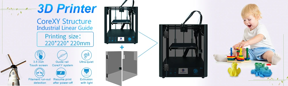 Модернизированный 3d принтер Tronxy X5SA DIY комплекты с сенсорным экраном автоматический уровень большой размер печати 330*330 мм Тепловая кровать 3d машина Датчик накаливания