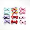100pcs/ Lot Hair Accessories Small hair clips for girls Mini 3cm Bow Sweet Printing Baby Girl Kids Hairpins Children Barrette 4