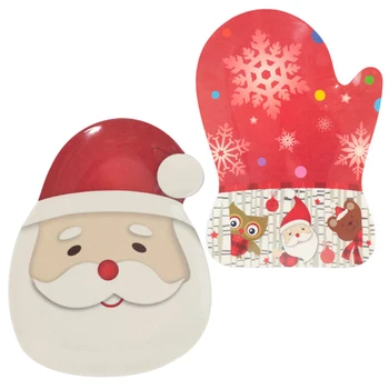 

1 Set 2 Pcs Christmas Plates Safe Cartoon Plate Christmas Fruit Plate Children Tableware Christmas