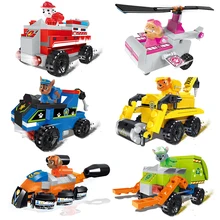 Paw Patrol игрушечные машинки DIY блоки Строительные Patrulla Canina большие кирпичики город развивающие творческие игрушки для детей подарки на день рождения
