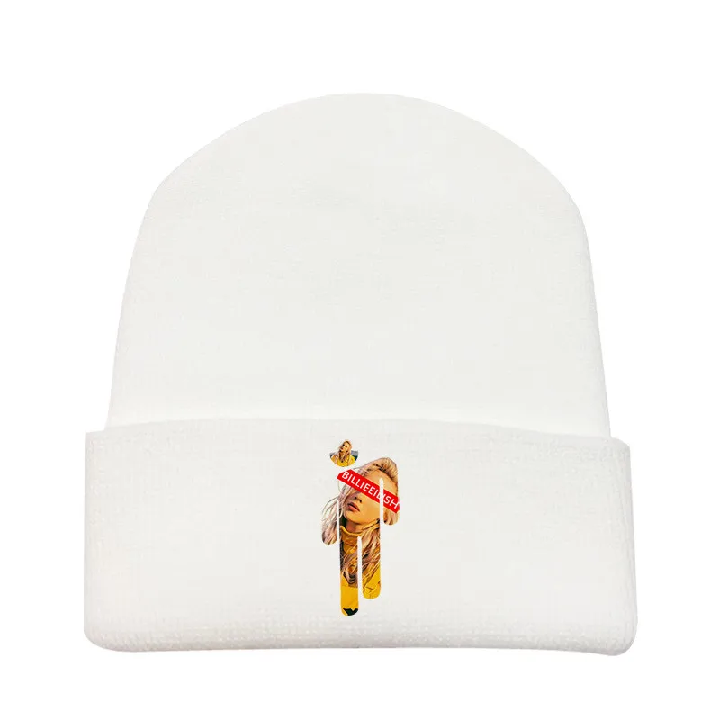white - style 2 Billie Eilish Beanie желтая вязаная шапка для мужчин хип-хоп зимняя шапка женская мягкая вязаная шапка женская уличная шляпа Лыжная шапка - Цвет: white - style 2