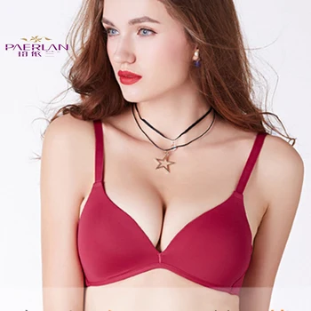 

PAERLAN New solid color comfortable ladies sexy underwear bra Bra 3/4 cup cover without steel support ladies breathable bra