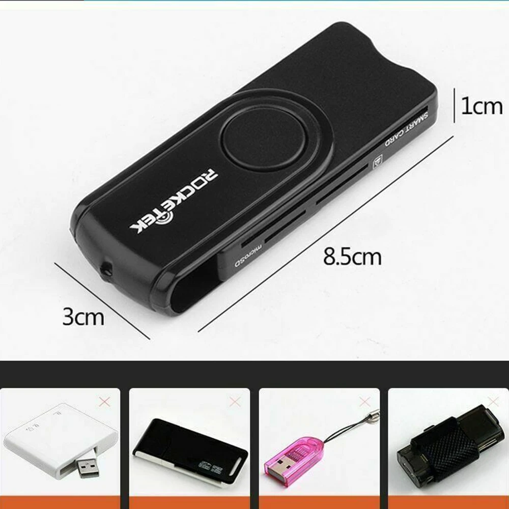 

USB 2.0 Smart Card Reader adapter 2 in 1 for SD/TF micro readers computer USB 480Mbps