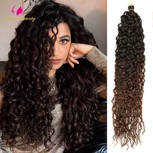 

Soft Wate Wave Twist Braiding Faux Locs Synthetic Crochet Hair Curly Wave Goddess Extensions ombre 24 Inch Jessca For Women Gol