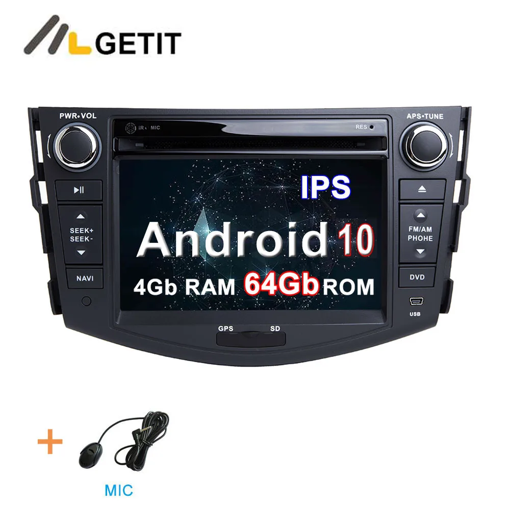 DSP ips Android 10 автомобильный DVD мультимедийный плеер для Toyota RAV 4 RAV4 2006-2012 с Wifi BT Радио Стерео gps - Цвет: 4G-RAM 64G-ROM