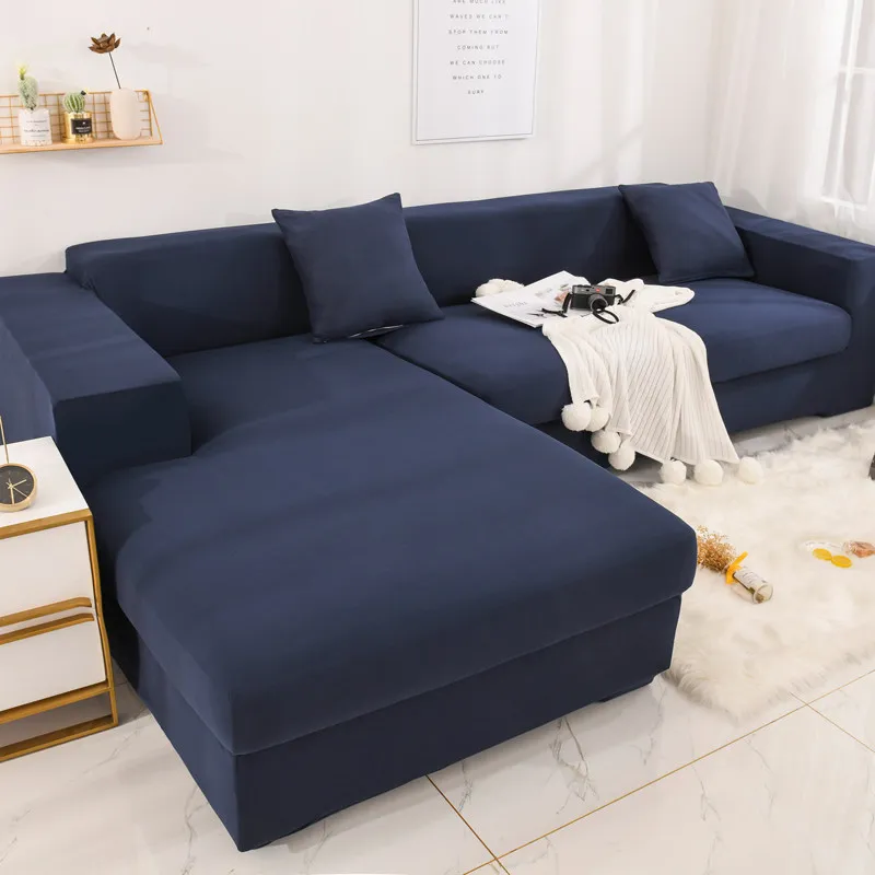 Простой чехол для дивана, нескользящий эластичный Чехол для мебели, защитный чехол для дивана, заказ 2 шт., подходит для углового дивана l-образной формы